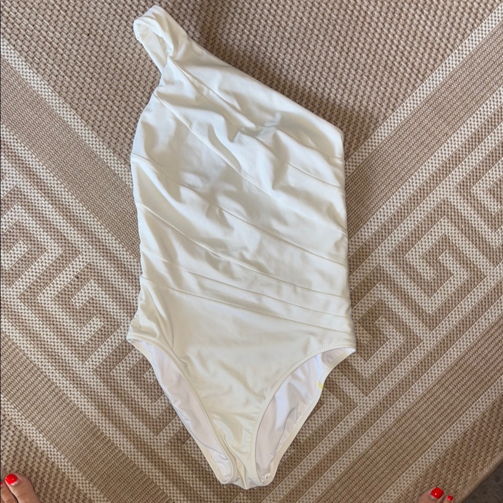Summersalt One-Shoulder White Swim One Piece